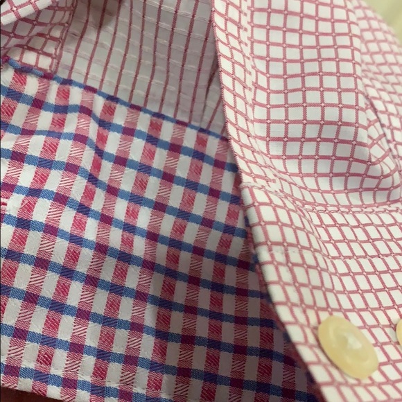 Long sleeve pink/white check dress shirt - Picture 3 of 3